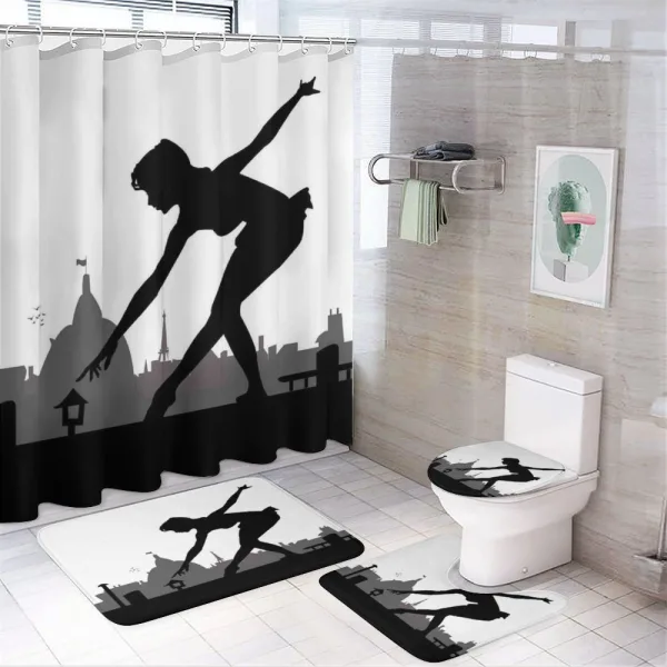 Little Ballerina Rooftop on a shower curtain