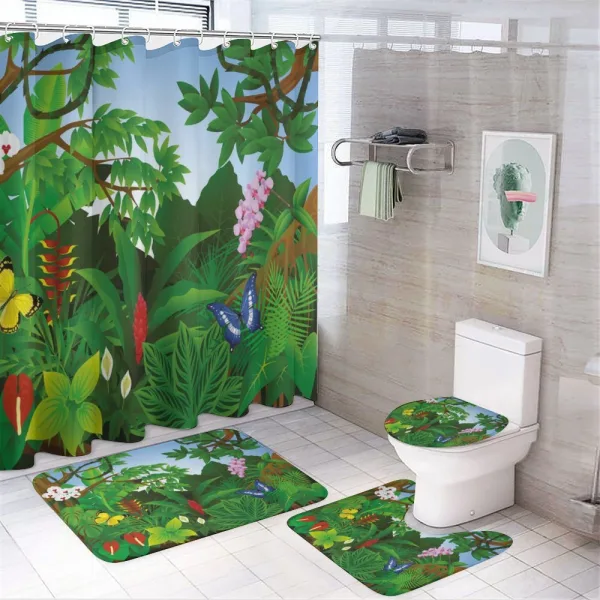 Lively Forest Trees on a shower curtain
