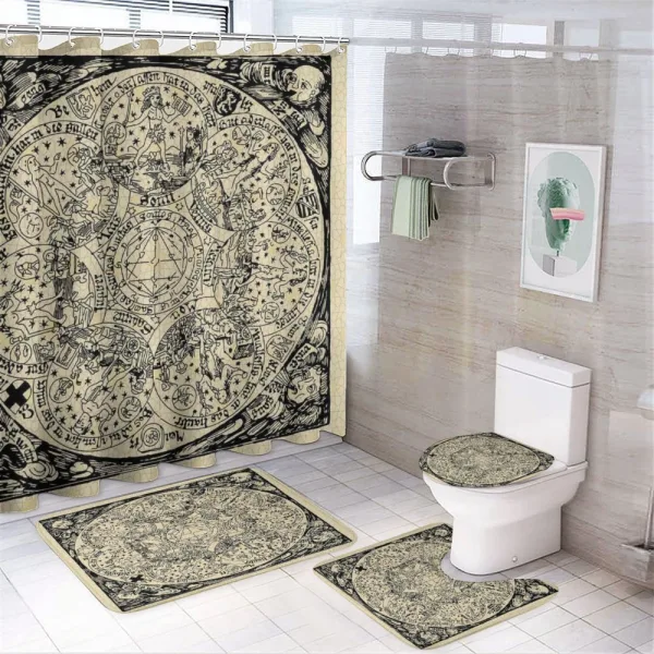 Map on a shower curtain