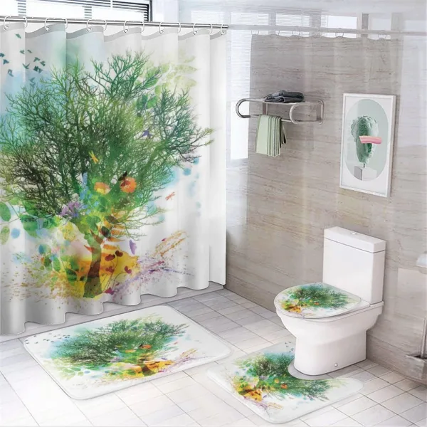 Multiple Exposure Nature on a shower curtain