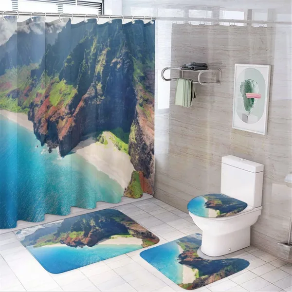 Na Pali Coast Island on a shower curtain