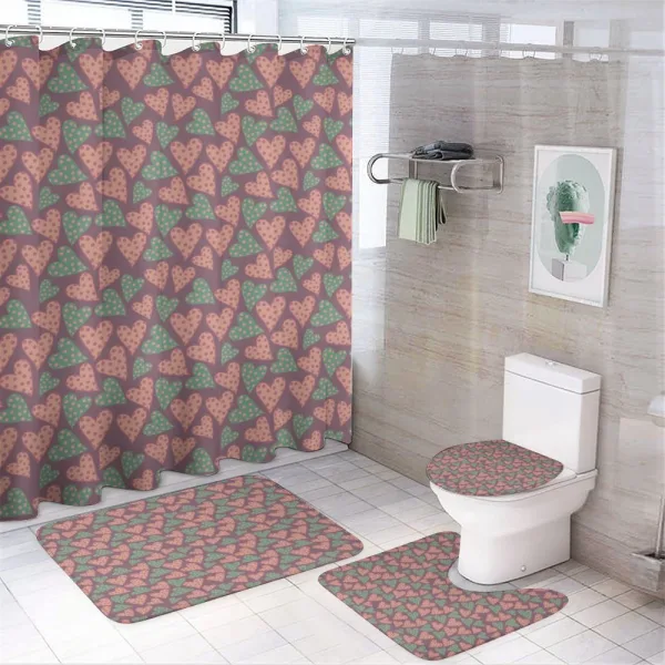 Retro Polka Dots Romance on a shower curtain