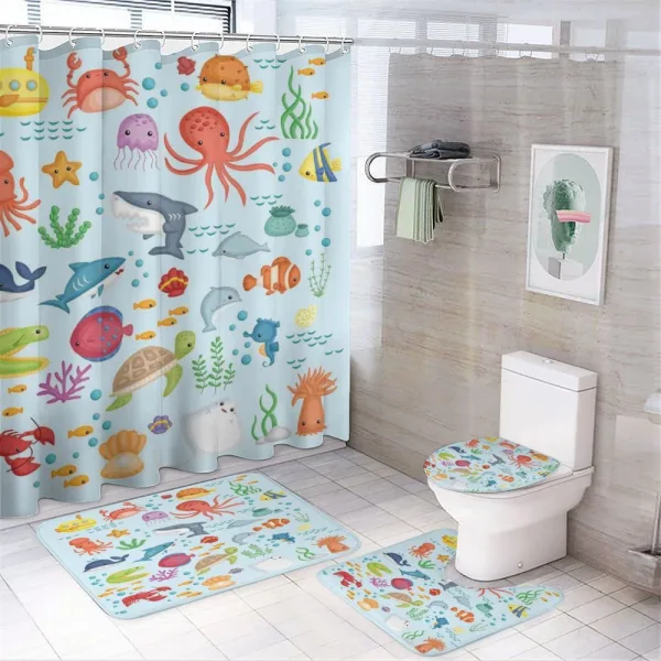 Sea Animals Submarine on a shower curtain