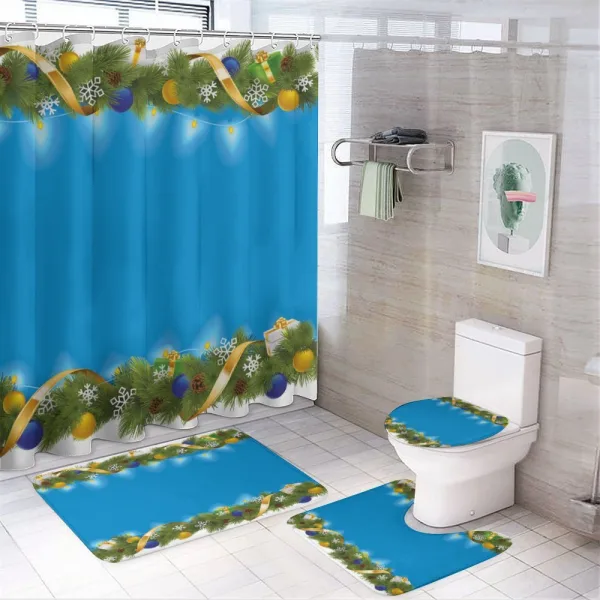 Spiral Festoon Fir on a shower curtain
