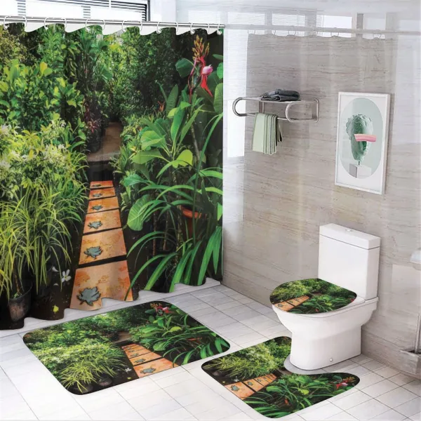 Tropical Growth on a shower curtain
