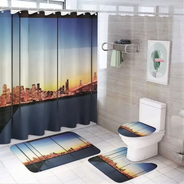 Usa New York Bridge on a shower curtain
