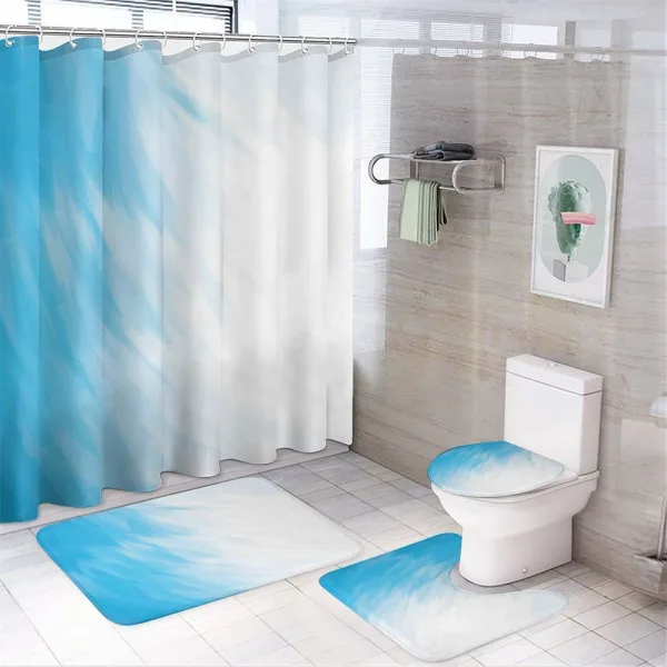 Waves Cloudy Sky on a shower curtain