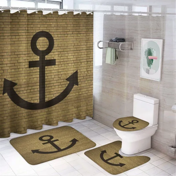 Anchor over Brick on a shower curtain