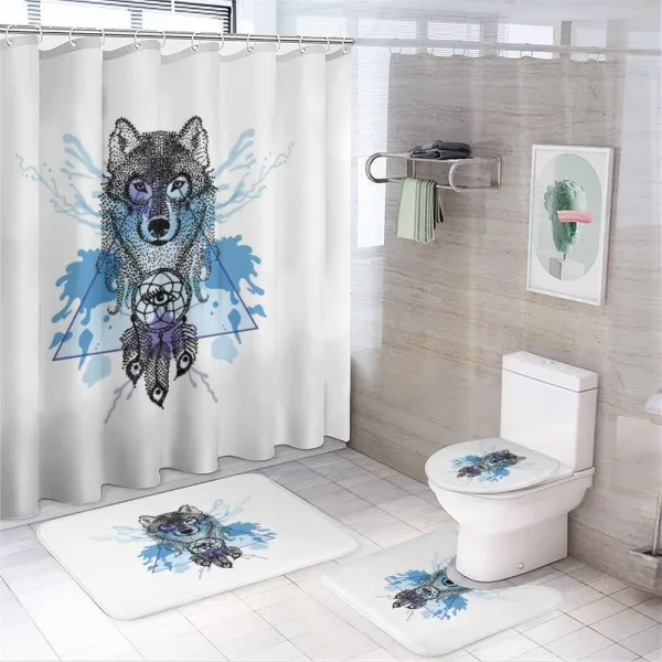 Animal Head Dreamcatcher on a shower curtain