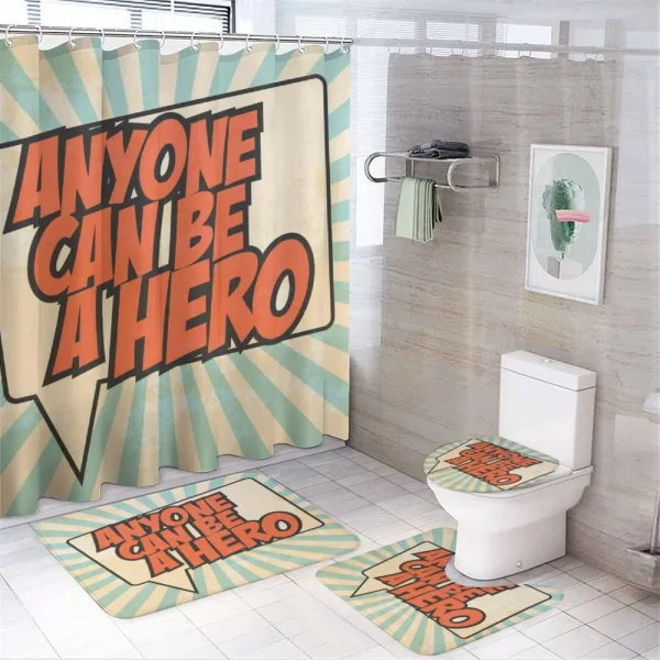 Anyone Can Be a Hero on a shower curtain
