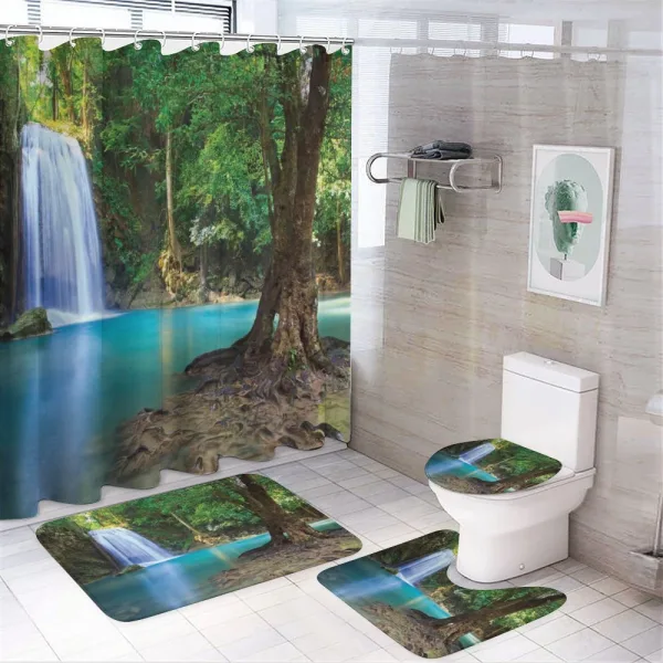 Asia Thailand Jungle Trees on a shower curtain