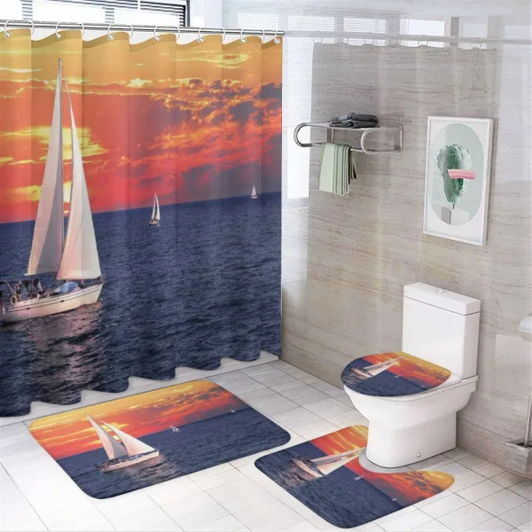 Calm Evening Sailing on a shower curtain