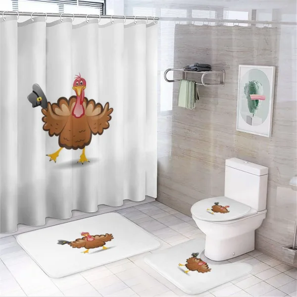 Cartoon Fun Character on a shower curtain
