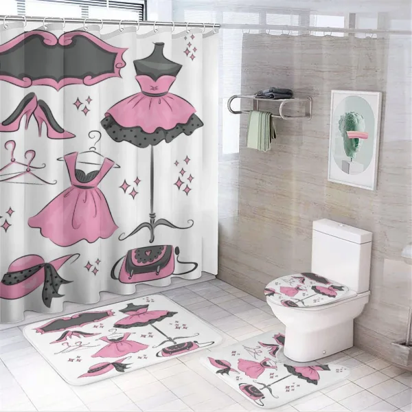 Cartoon Style on a shower curtain