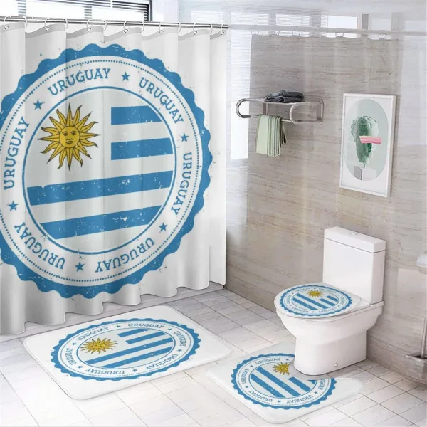 Country Round Grunge Stamp on a shower curtain