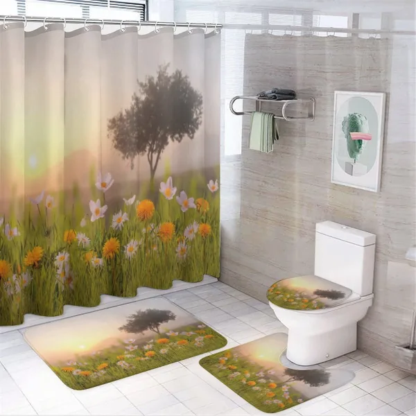 Daisies Tree Mist on a shower curtain