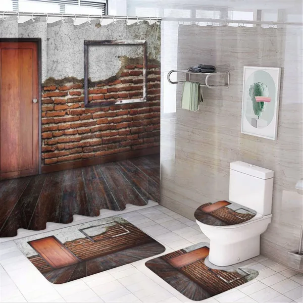 Frame on Old Brick Wall on a shower curtain
