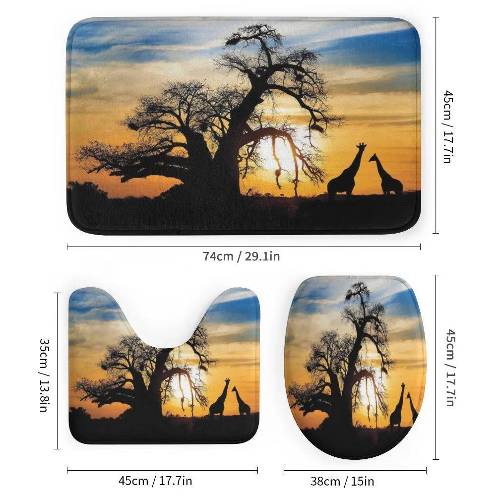 Giraffes Baobab Tree — Detail 1