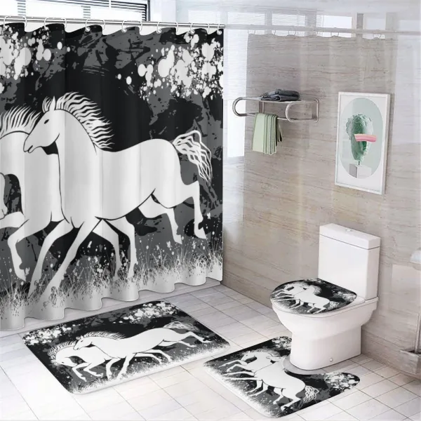 Gladiator Race Horses on a shower curtain