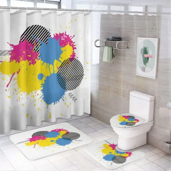 Grunge Ink Splatter on a shower curtain