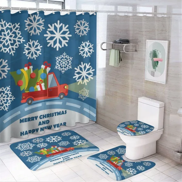 Happy New Year Truck on a shower curtain