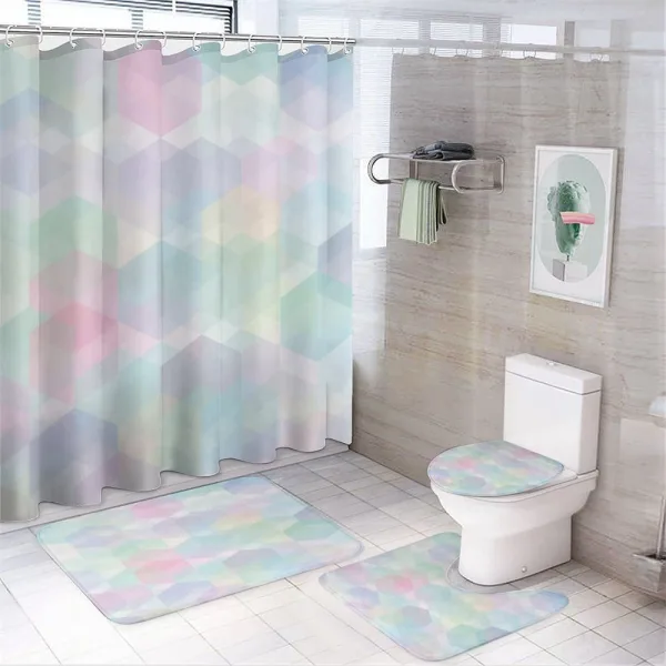Hexagonal Soft on a shower curtain