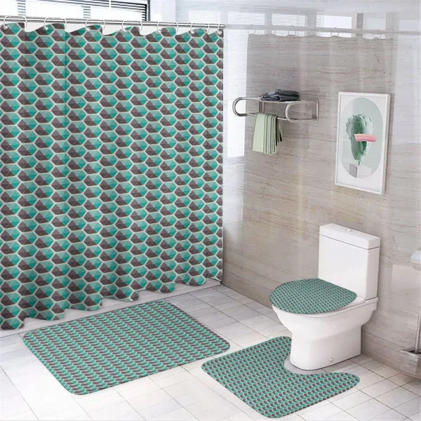 Hexagons on a shower curtain