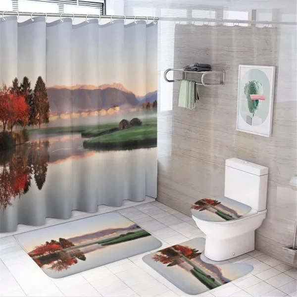 Idyllic Countryside View on a shower curtain