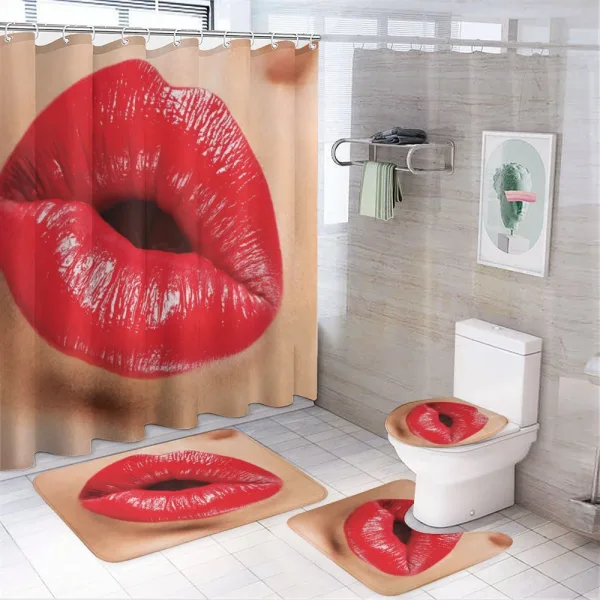 Juicy Lipstick Illustration on a shower curtain