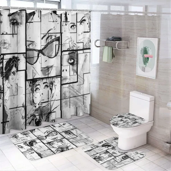 Modern Paris Girl on a shower curtain