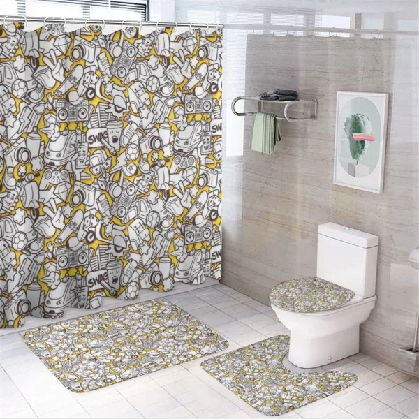 Modern Urban Art Graffiti on a shower curtain