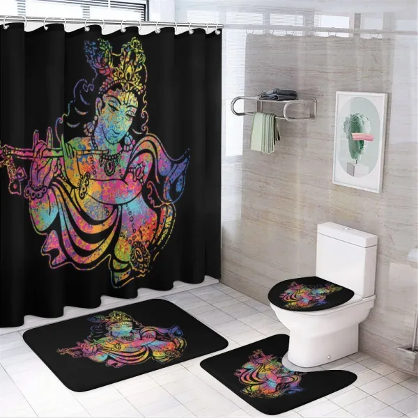 Mystic Ancient Figure Music on a shower curtain