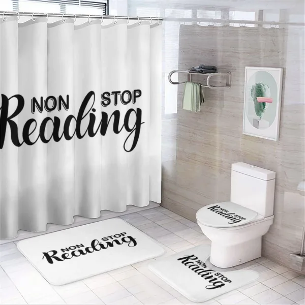 Non Stop Reading Theme on a shower curtain