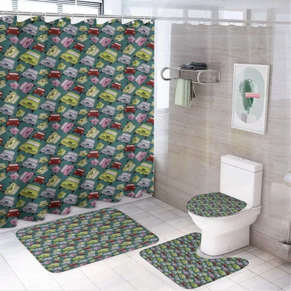 Nostalgic Ride Colorful on a shower curtain
