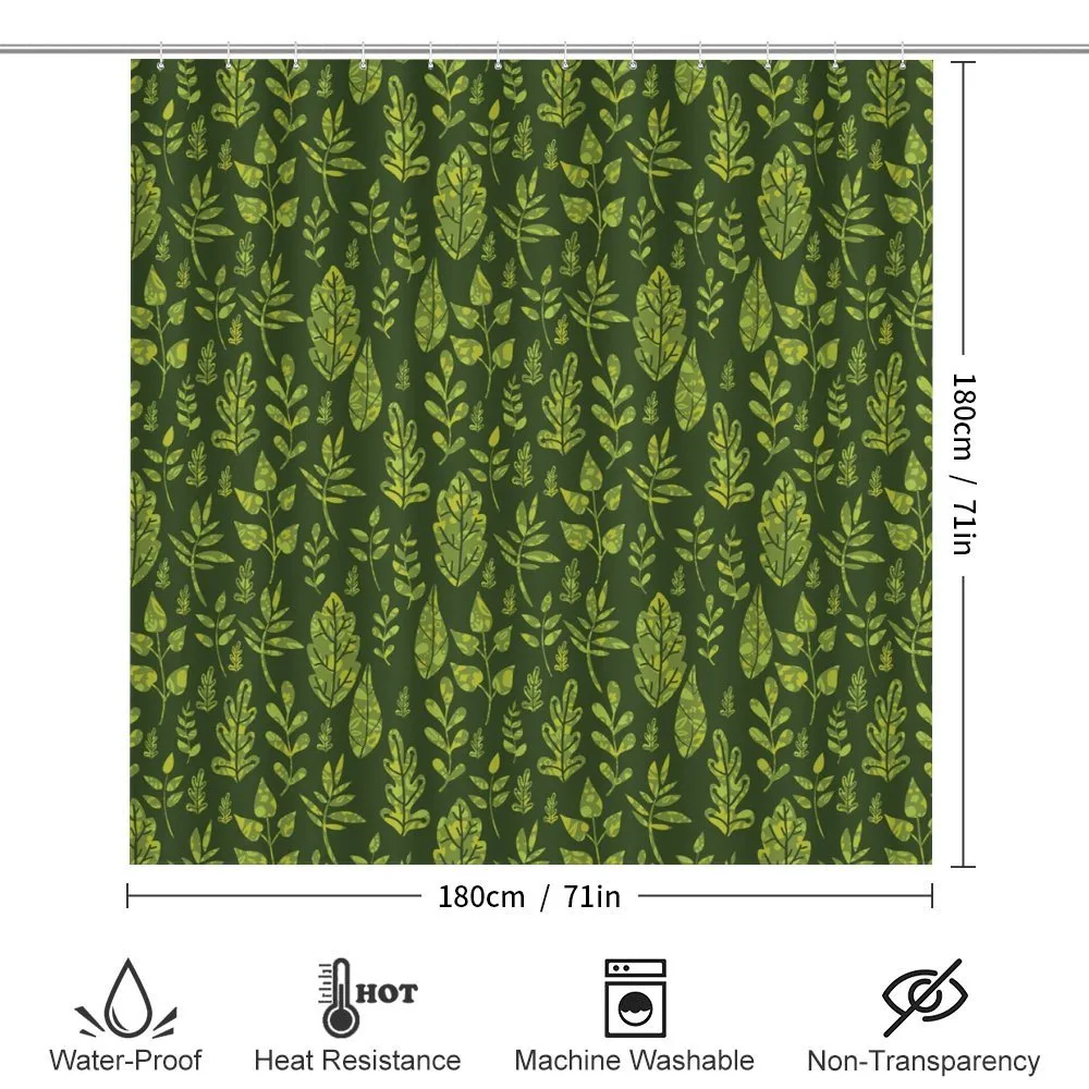 Patterned Green Leaves — Detail 2