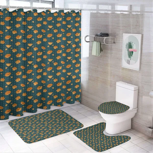 Petal and Buds on Polka Dots on a shower curtain