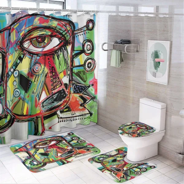 Retro Doodle Birds on a shower curtain