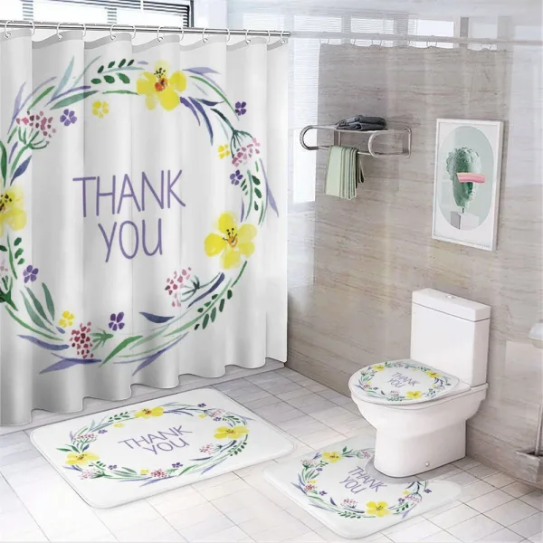 Romantic Floral Words on a shower curtain