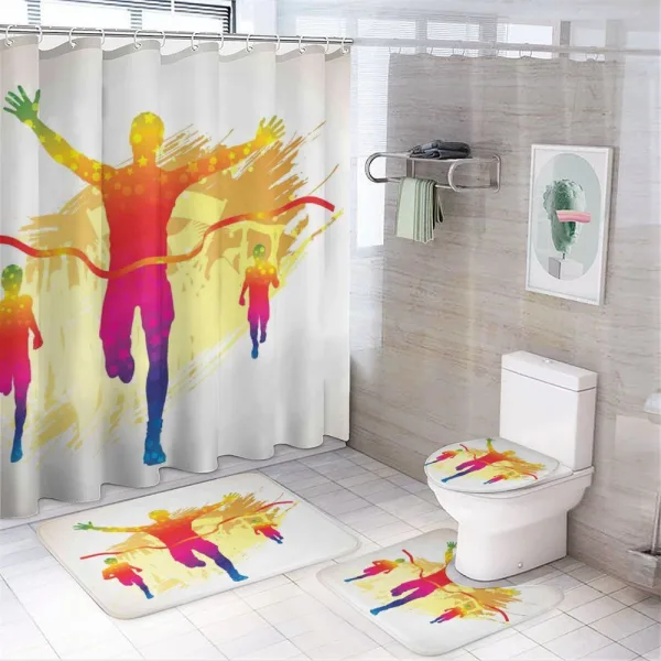 Silhouette Winner Man on a shower curtain