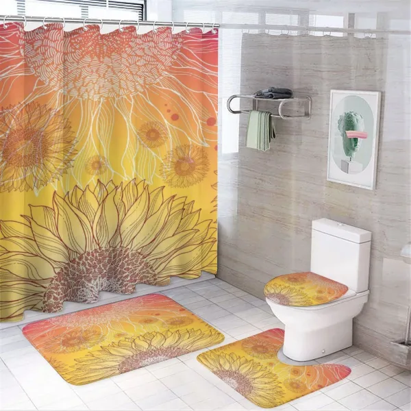 Sunflower Plants on a shower curtain
