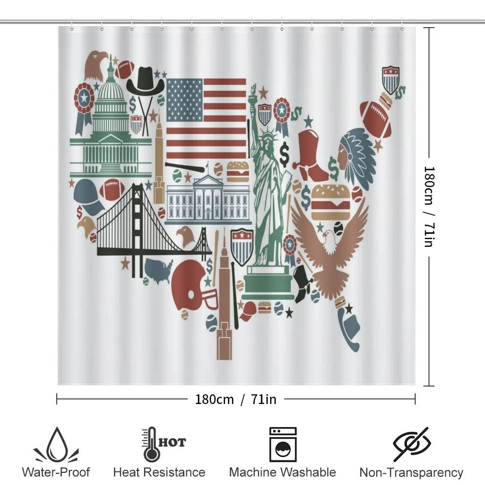 Travel Landmarks USA Flag — Detail 2