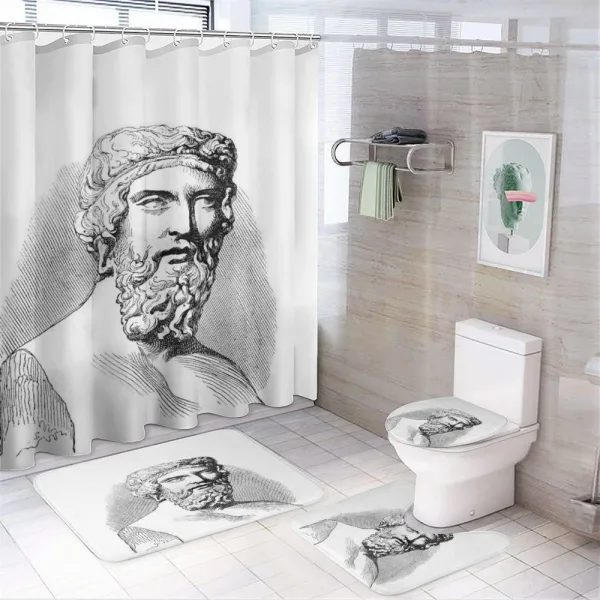 Vintage Sketch of Plato on a shower curtain