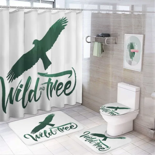 Wild and Free on a shower curtain