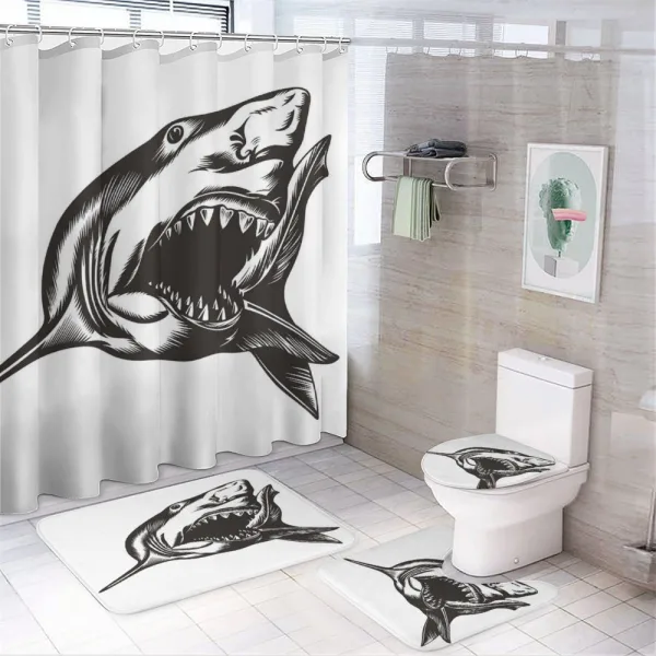 Wild Fish with Open Mouth on a shower curtain