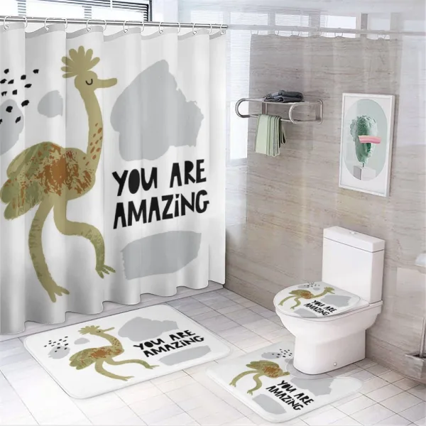 You are Calligraphy on a shower curtain
