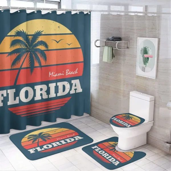 Abstract Miami Sunset on a shower curtain