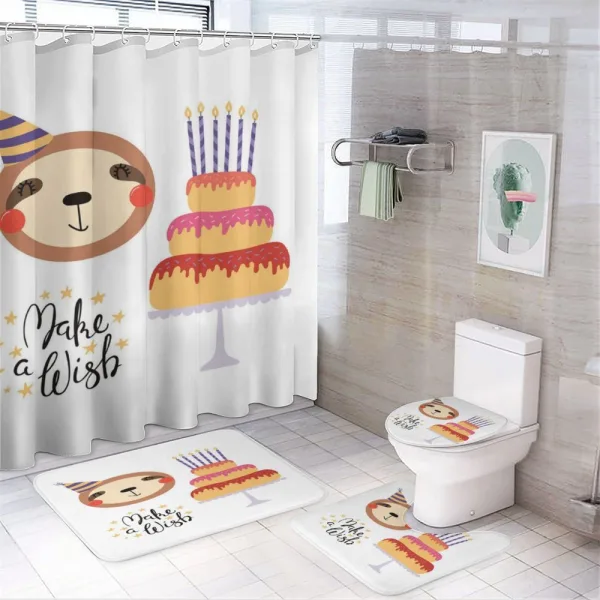 Birthday Cake Make a Wish on a shower curtain