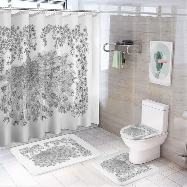 Blossoming Branch and Bird on a shower curtain