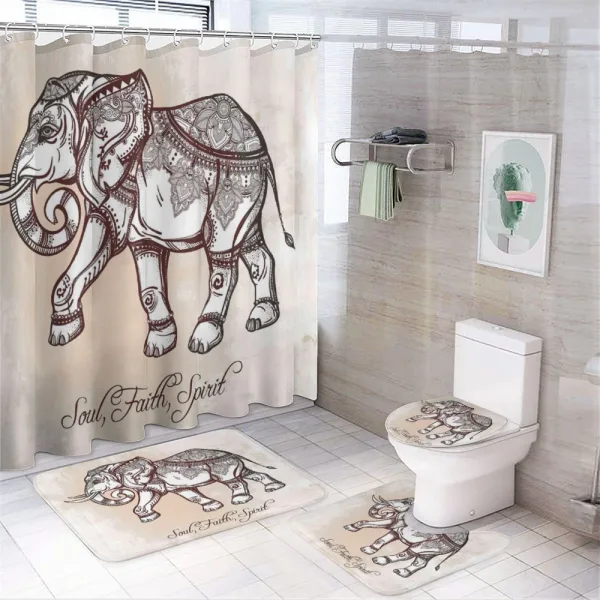 Boho Ethnic Elephant on a shower curtain