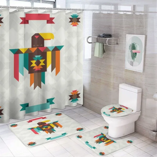 Folk Totem Eagle on a shower curtain
